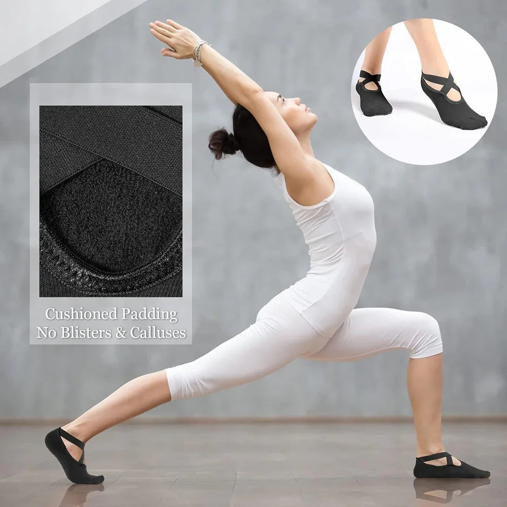 6-Pair Yoga Socks Set - Anti-Slip Grip Socks for Women (Yoga, Pilates, Barre, Ballet)
