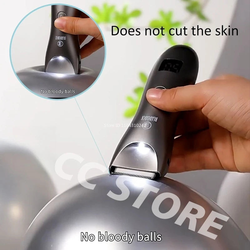 Men's Body Hair Trimmer - Electric Groin Trimmer for Sensitive Areas with Waterproof Safety Razor