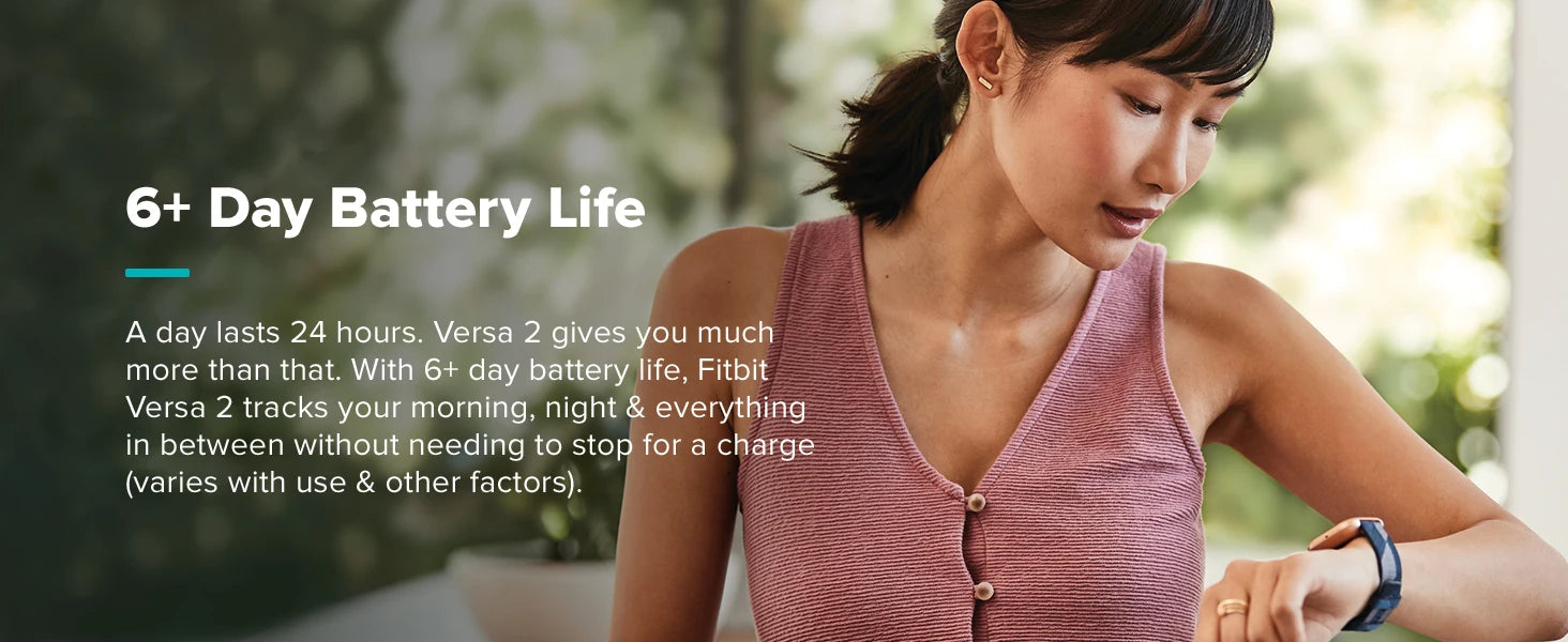 Fitbit Versa 2 Health and Fitness Smartwatch - Heart Rate Music Alexa Sleep Swim Tracking