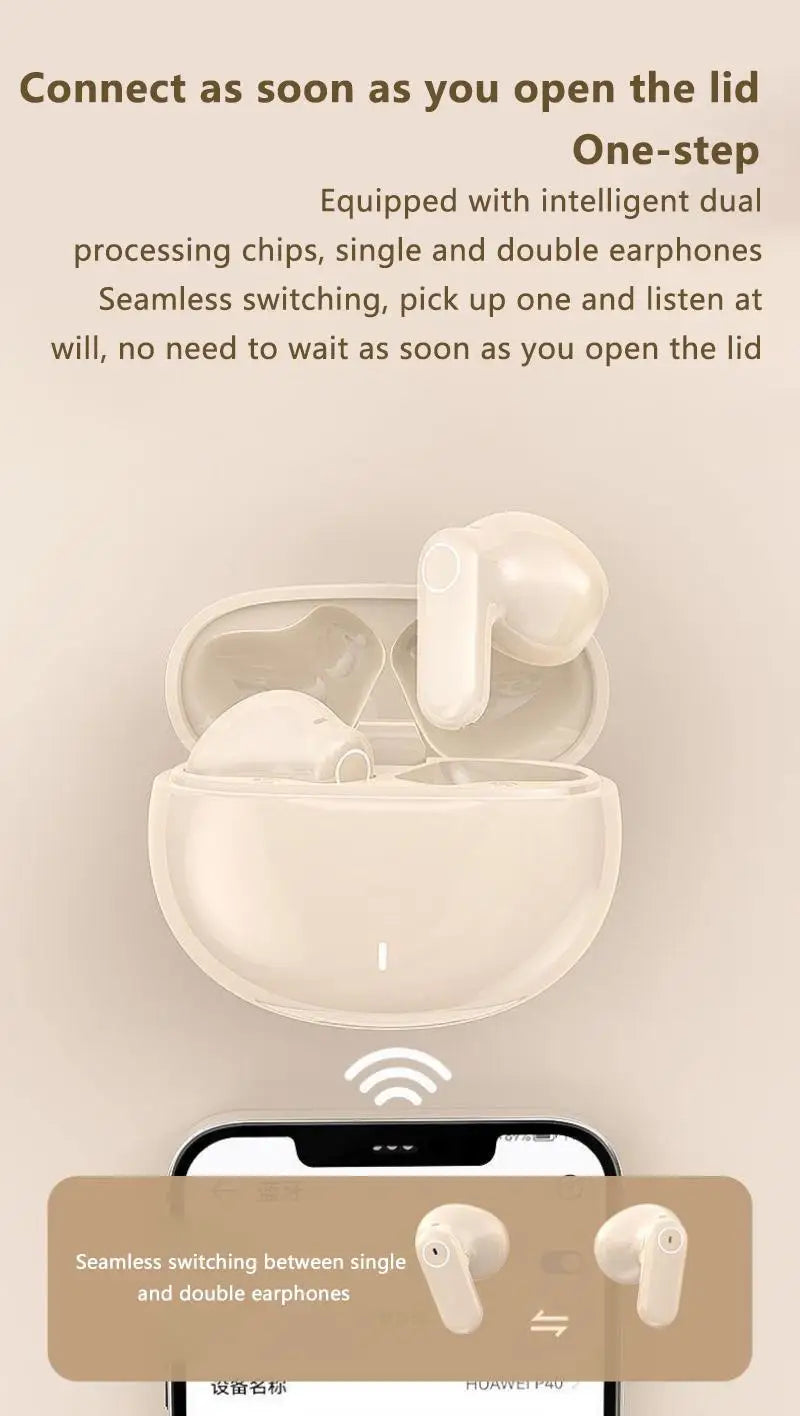Mini TWS Earbuds - Bluetooth 5.3 with Active Noise Cancelling & 6H Battery Life