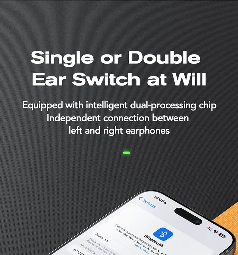 Dual-earbuds connection settings on smartphone screen
