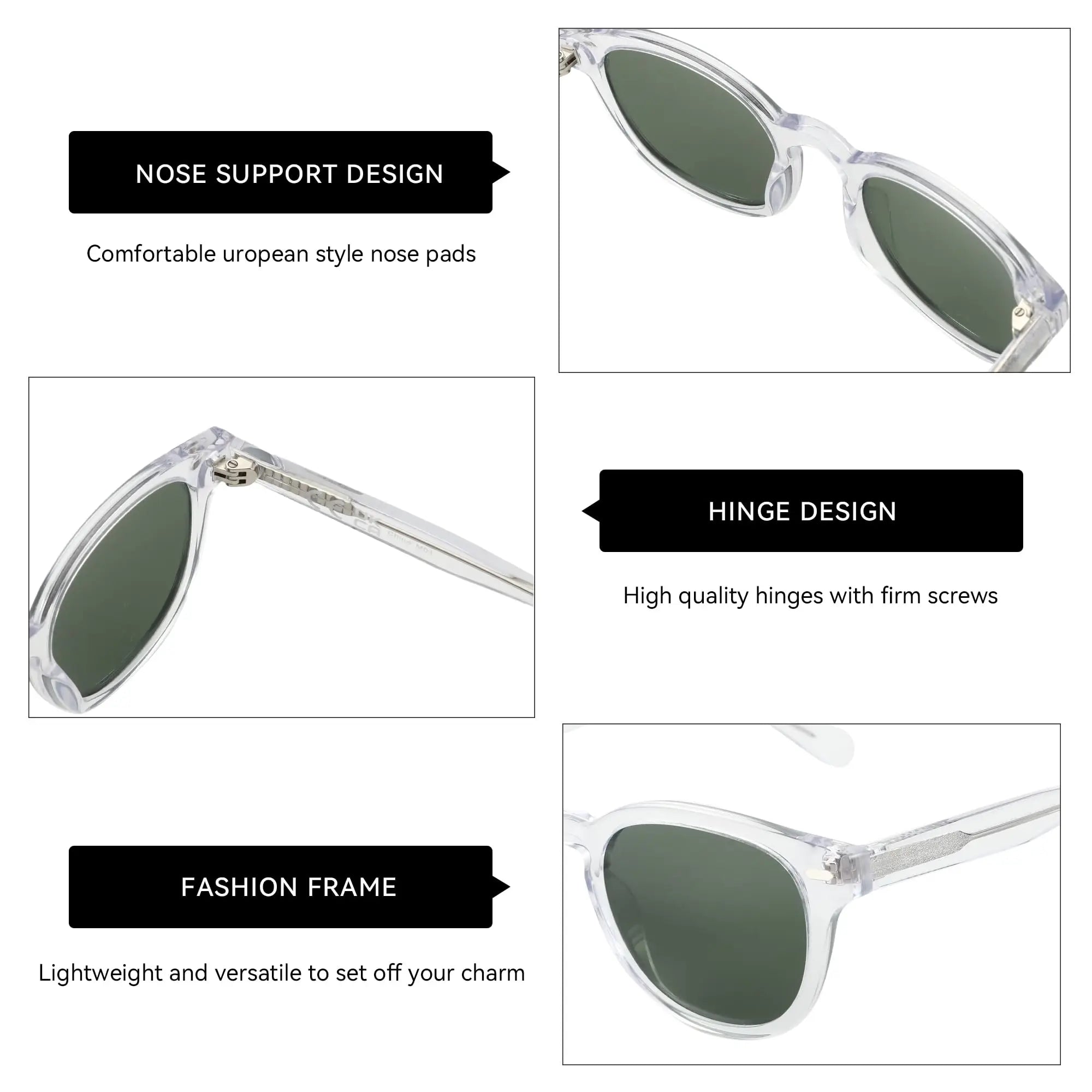 ZENOTTIC Round Polarized Sunglasses - Eco-Friendly Acetate Retro UV400 Protection