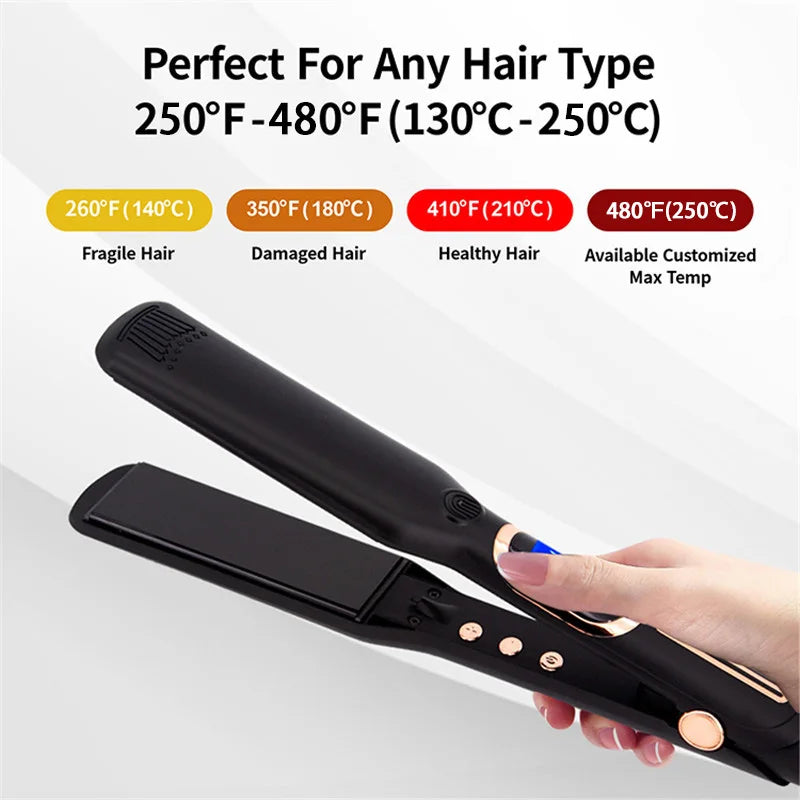 Professional Hair Straightener 1/1.5/2 Inch Plate Iron Dual Voltage