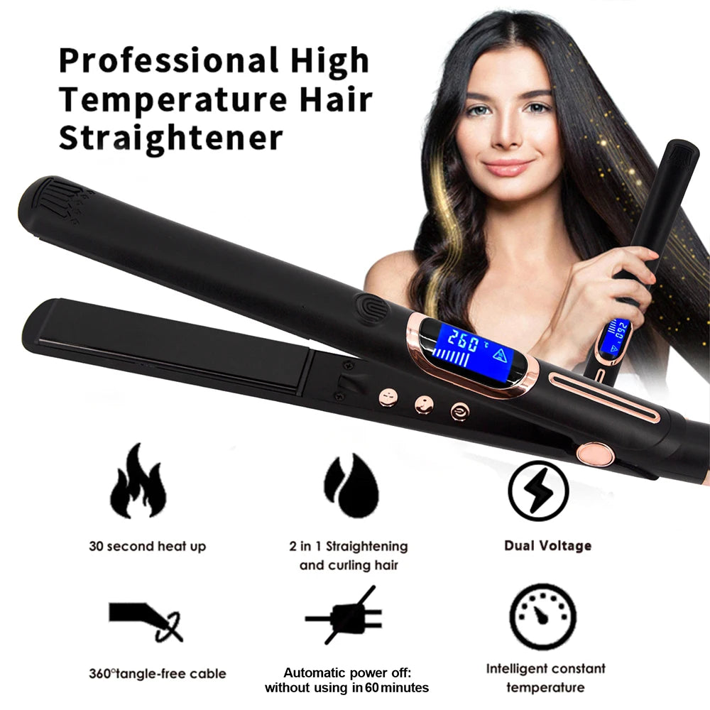 Professional Hair Straightener 1/1.5/2 Inch Plate Iron Dual Voltage