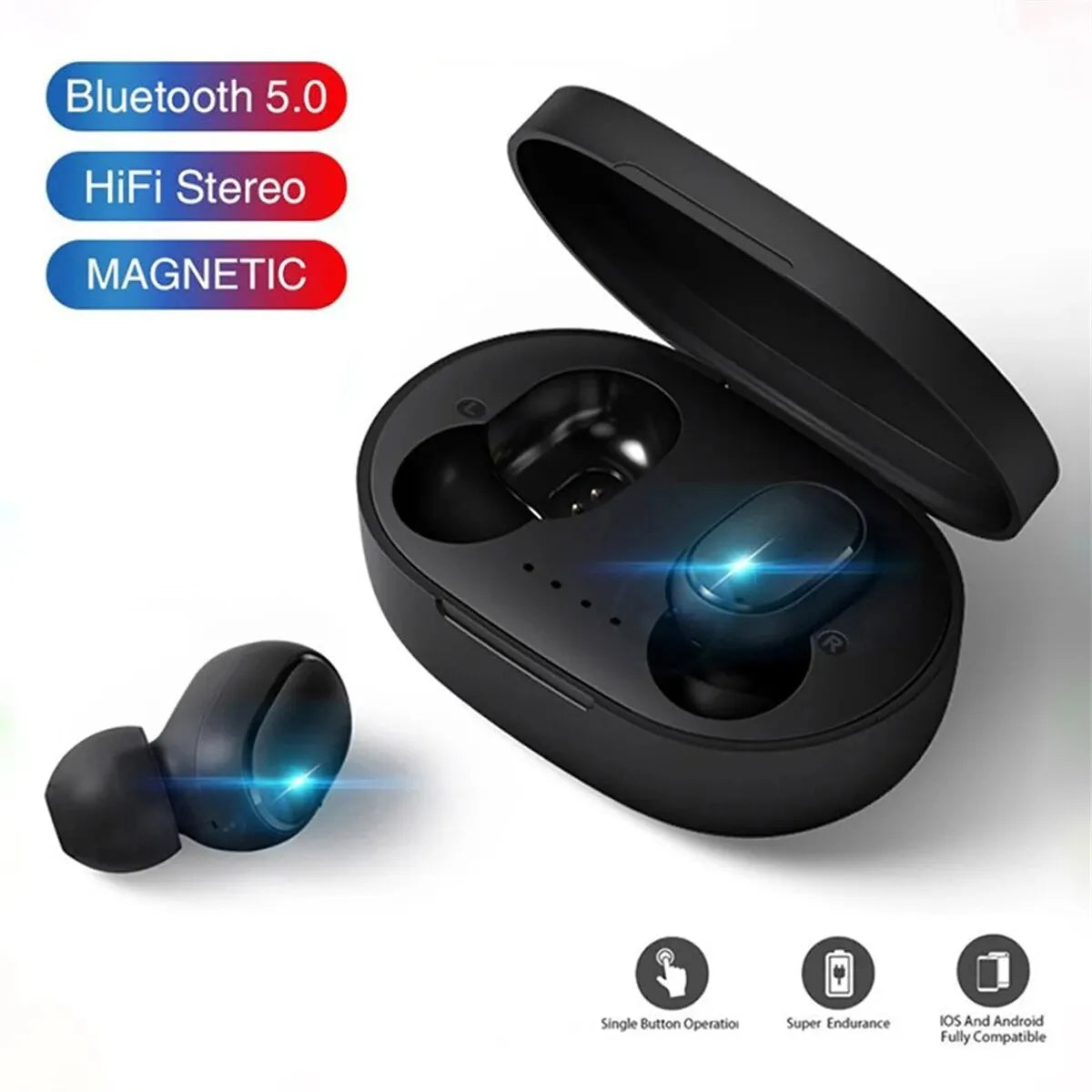 TWS A6S Wireless Bluetooth Earbuds - Active Noise Cancelling Headphones with Mic