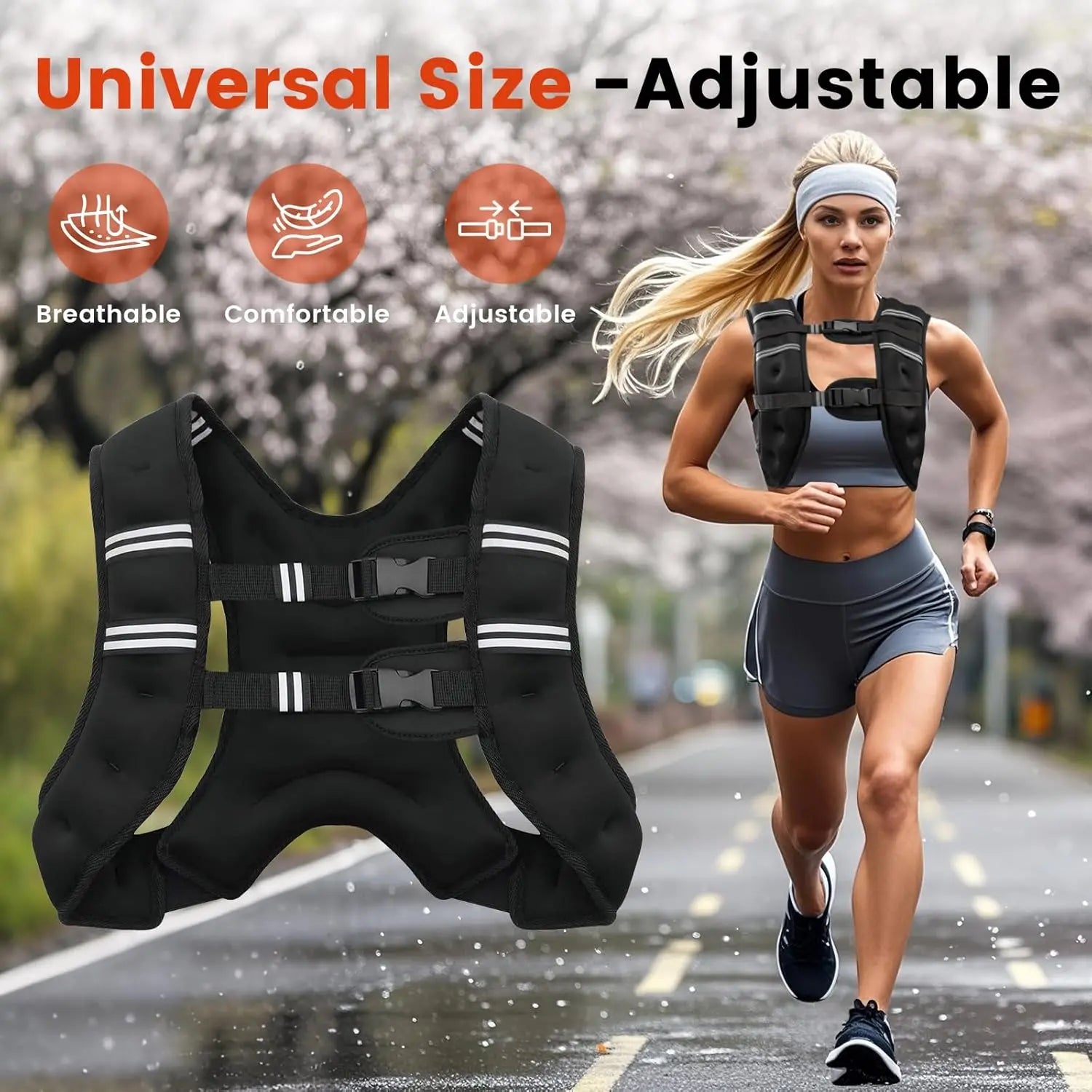 Reflective Weighted Vest for Strength Training & Running