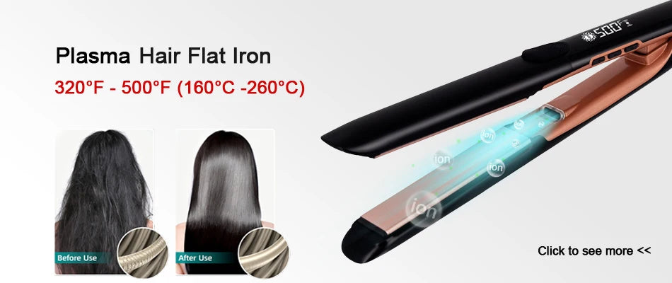 Professional Hair Straightener 1/1.5/2 Inch Plate Iron Dual Voltage