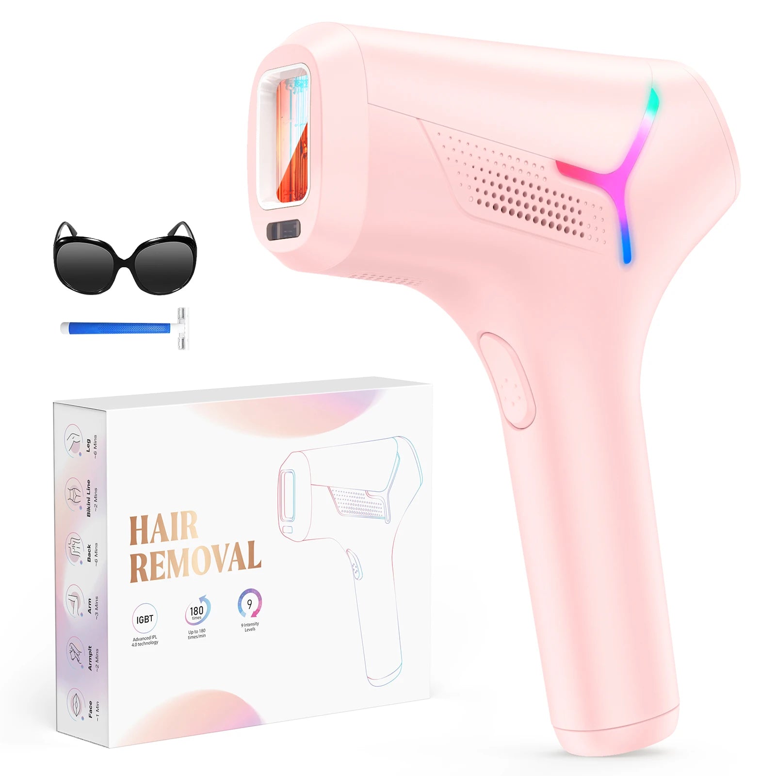 990,000 Flash Laser Hair Removal - Painless Cooling Permanent IPL for Women & Men Body, Bikini & Facial Areas