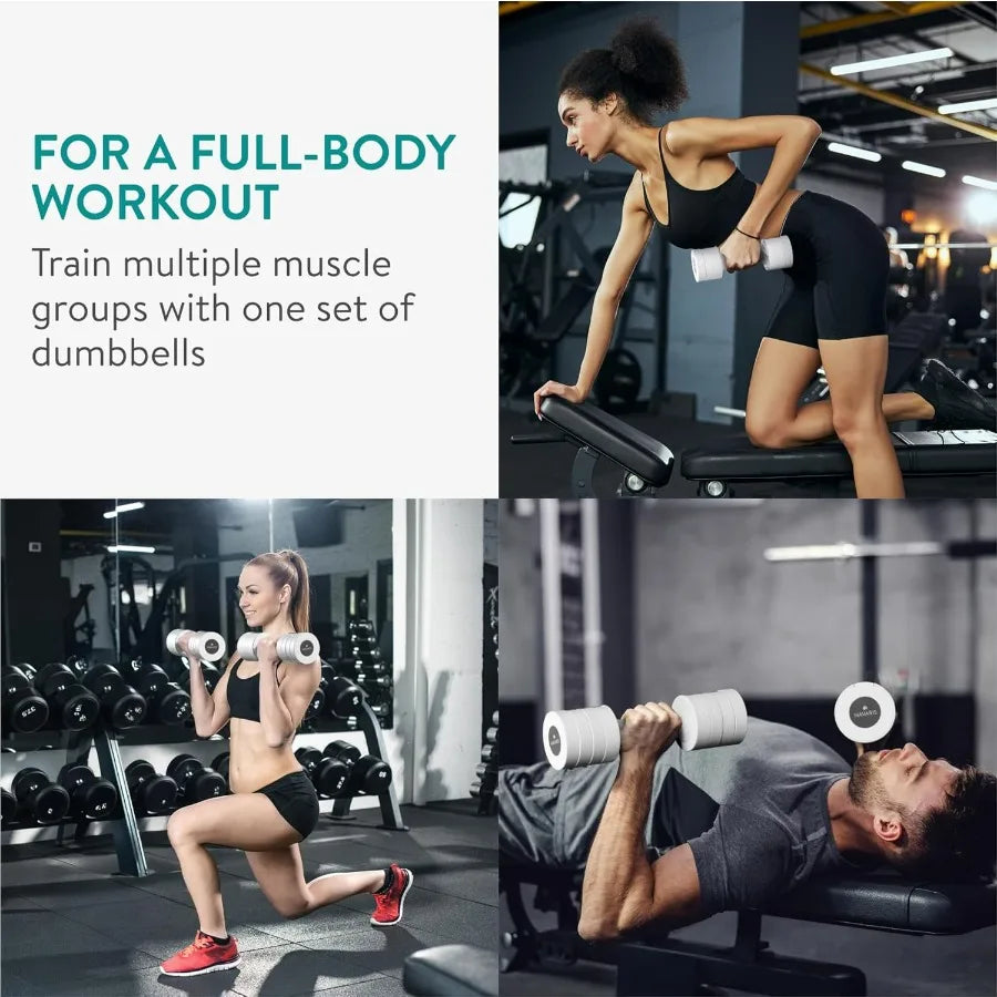 Adjustable Dumbbells Set 2.2-7.7 lbs - Exercise Hand Weights with Non-Slip Grip