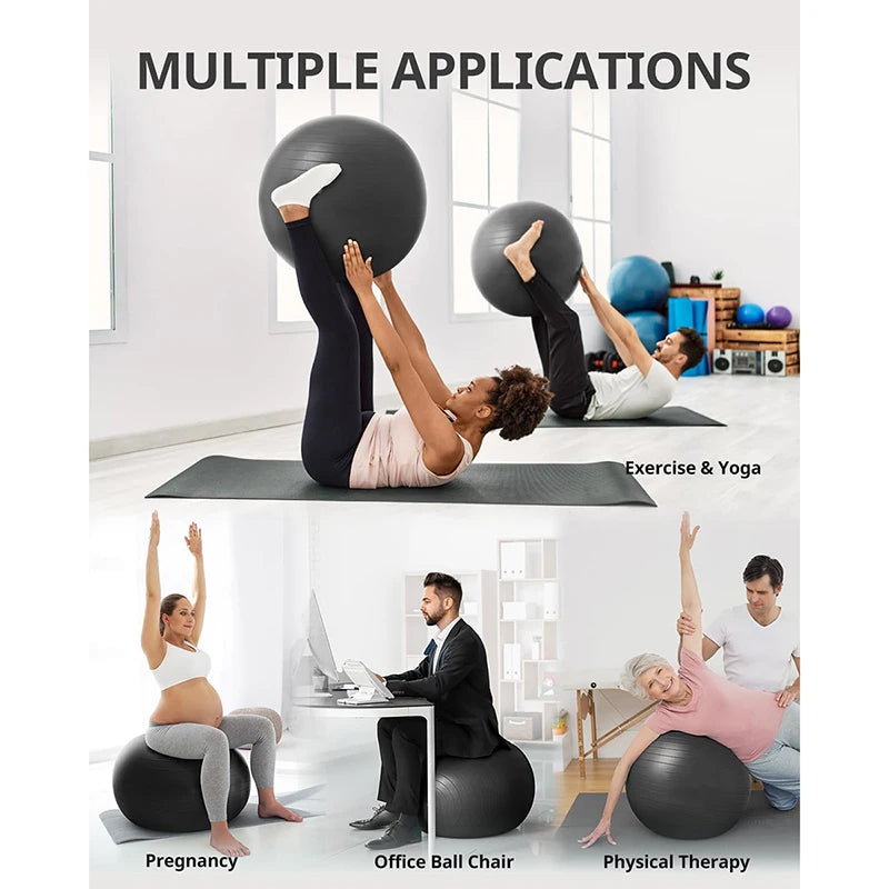 Yoga Balance Ball - Anti-Burst Pilates Exercise Ball 55/65/75/85cm for Core Strength