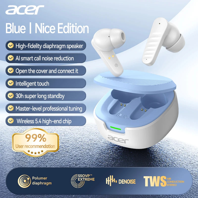Acer Sport Wireless Earbuds - Bluetooth TWS with Active Noise Cancelling