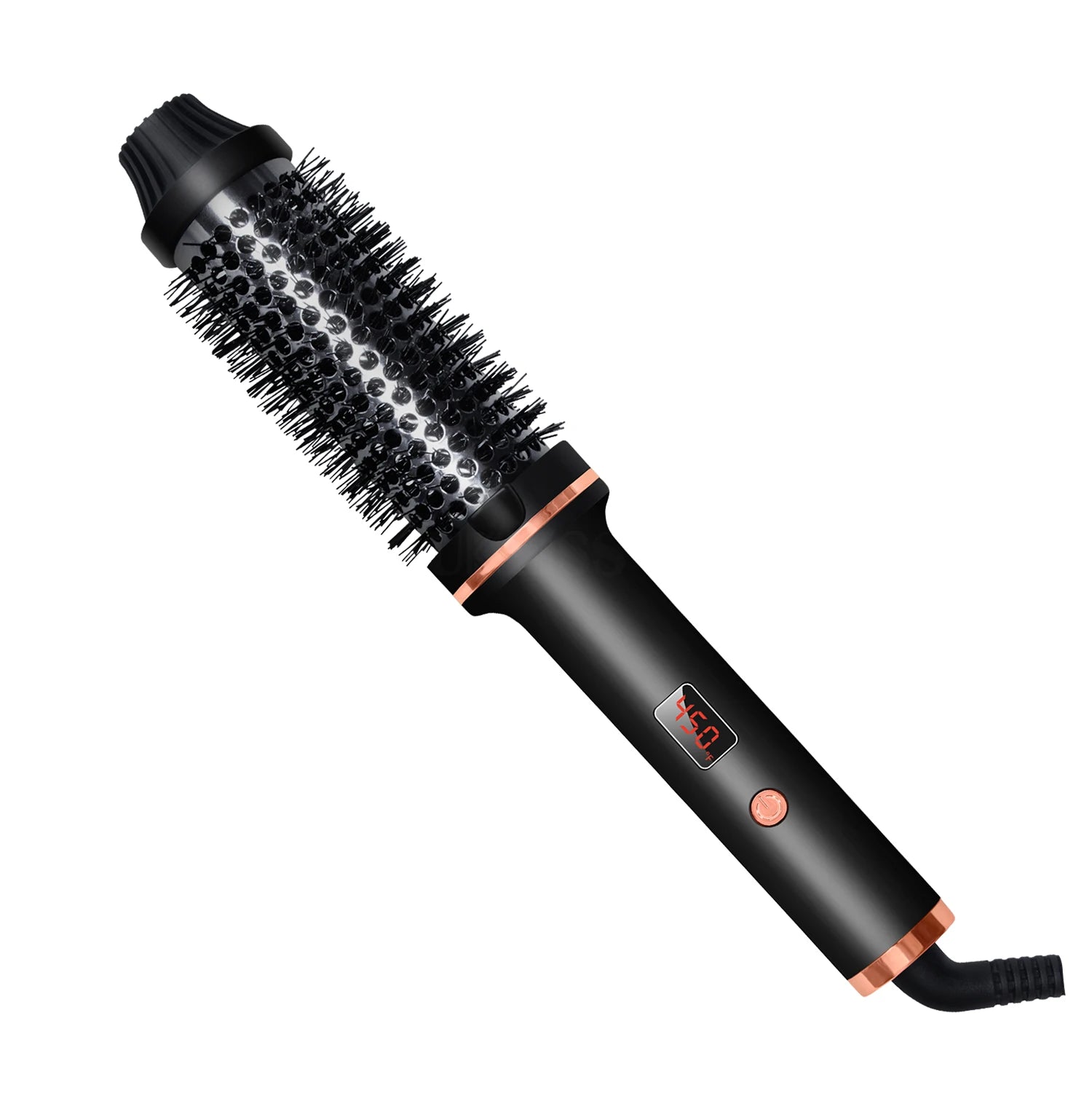 Hair Curling Brush - Ceramic Ionic Hot Brush with Anti-Scald Technology & Fast Heating