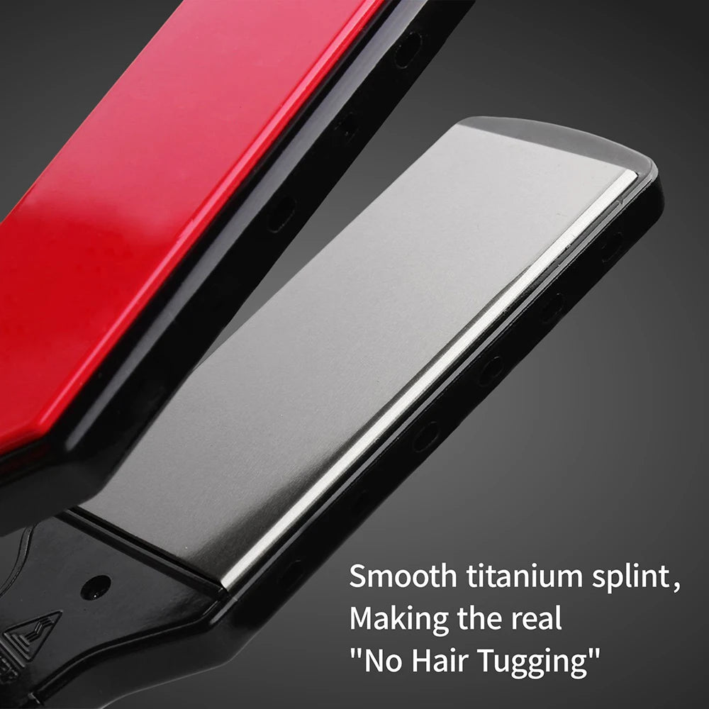 RUCHA Pro Hair Straightener - Titanium 480°F Wide Plate Flat Iron with PTC Treatment Technology
