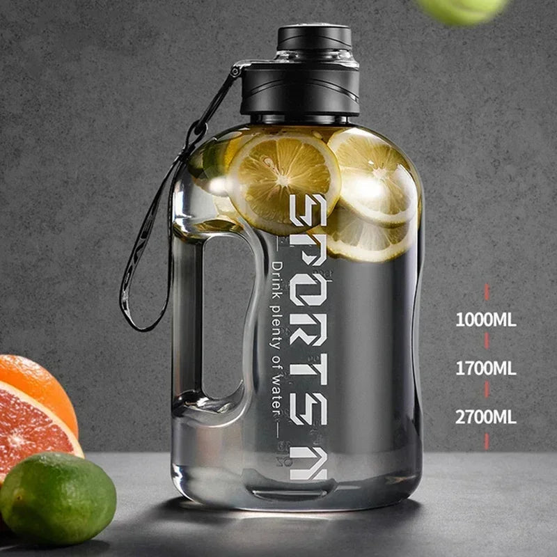 Large Capacity Water Bottle - 1.7L/2.7L BPA-Free Sports Bottle for Gym & Outdoor Activities