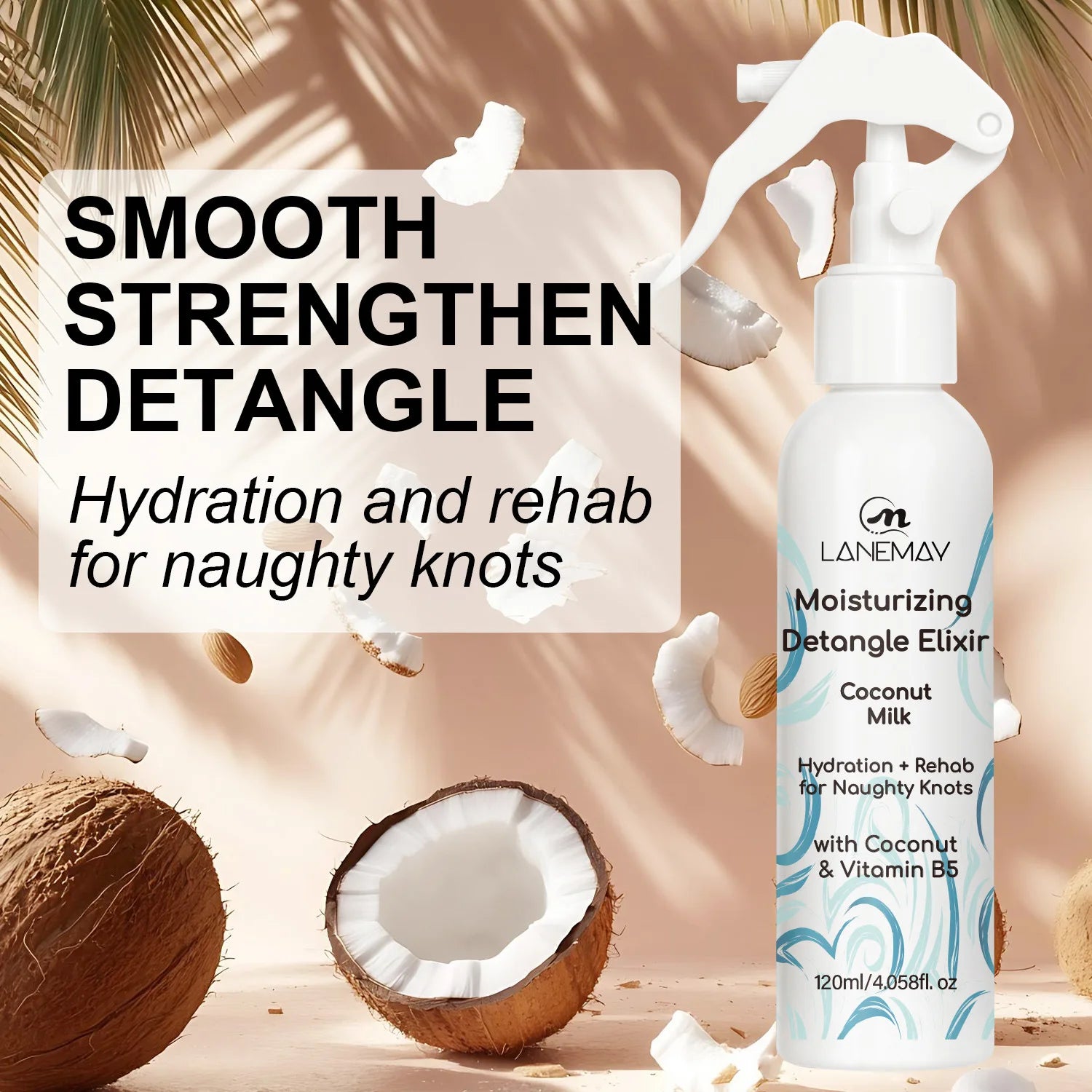 Cedar & Moore Detangle Elixir Coconut Milk hair treatment, 120 ml spray bottle