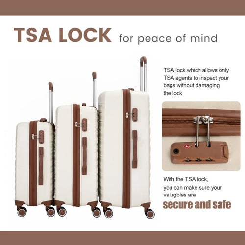 5-Piece Hardcase Luggage Travel Set with Double Spinner Wheels, TSA Lock & Duffle Bag