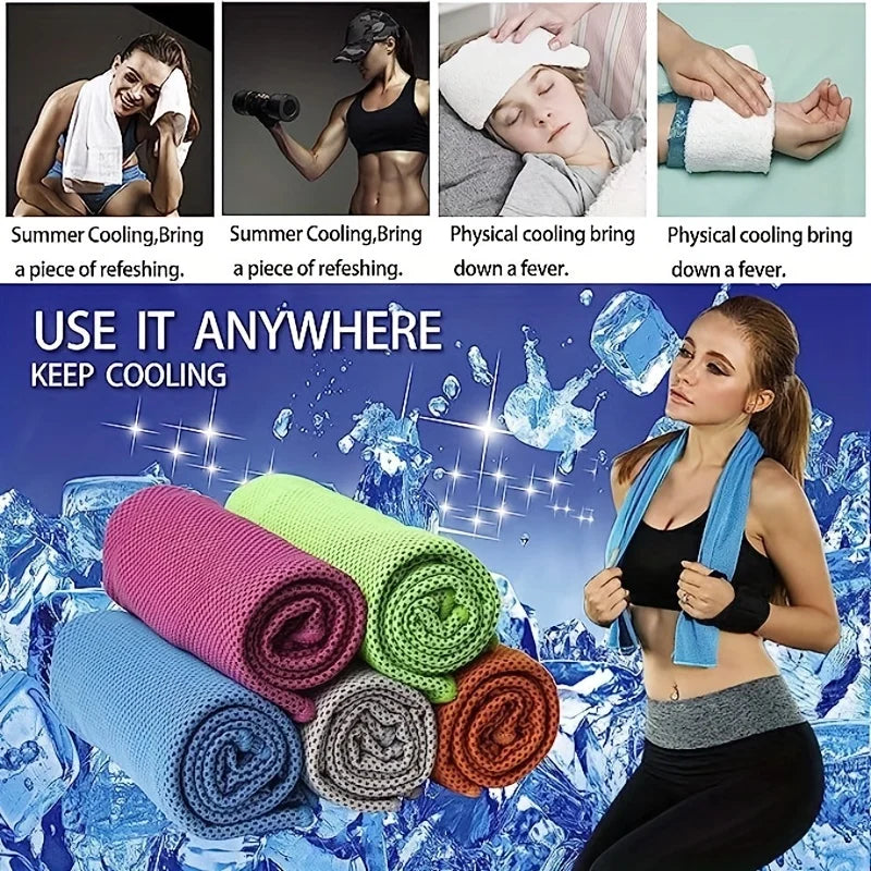 4-pack Cedar & Moore cooling towels, microfiber sport towels 35.4x11.8, assorted colors for gym, yoga, outdoors