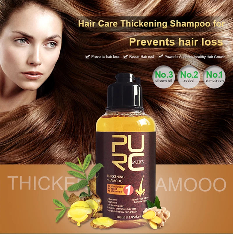 PURC Ginger Shampoo - Hair Growth & Thickening Treatment for Thinning Hair