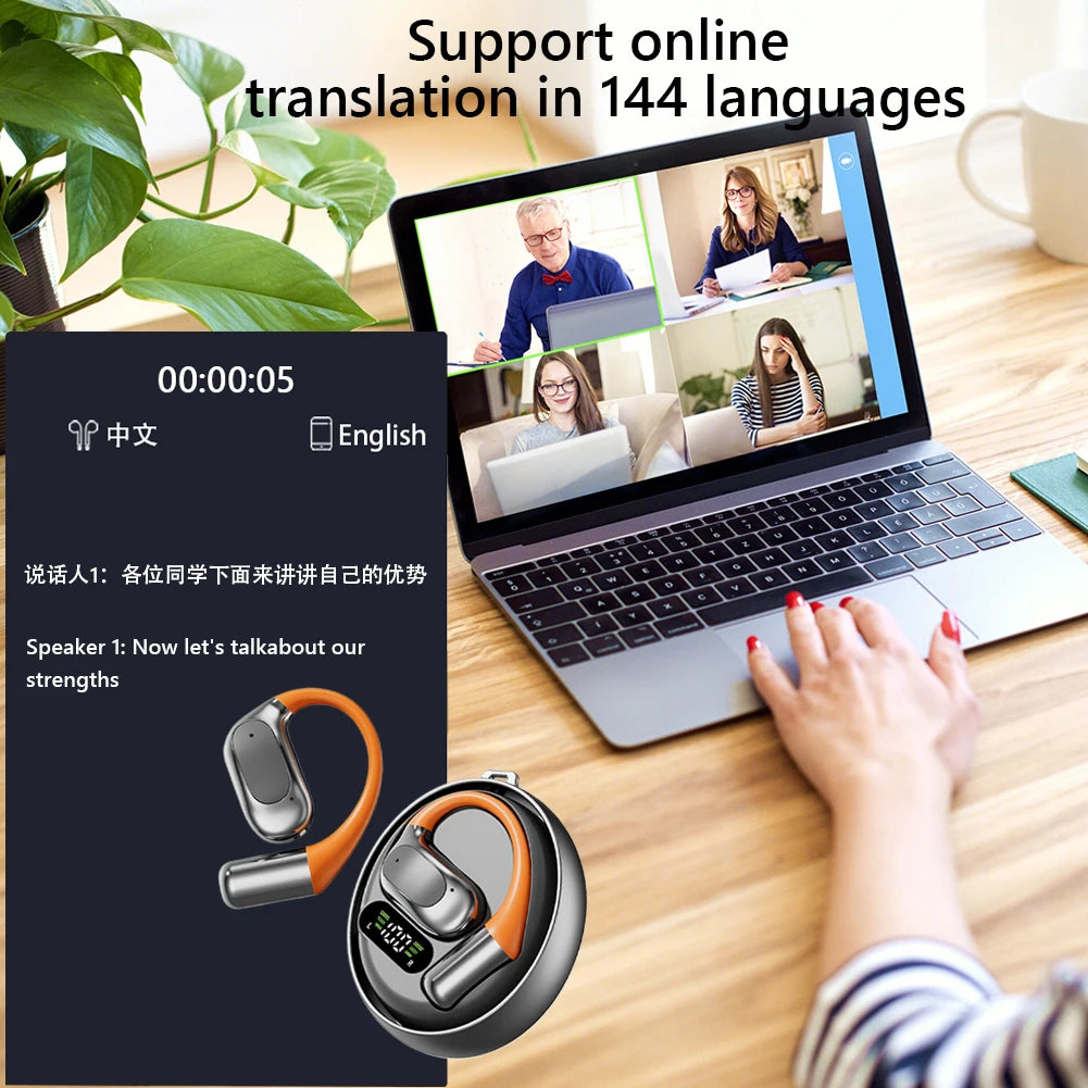 AI Translation Earbuds - Real Time 144 Languages with Bluetooth 5.4 & 48H Battery