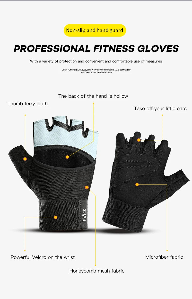 Half-Finger Sport Gloves - Breathable Anti-Slip for Gym, Cycling & Fitness