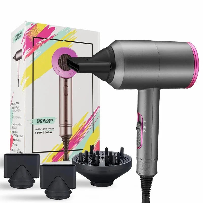2000W Professional Hair Dryer - Hot & Cold Air with Diffuser & Negative Ion Technology