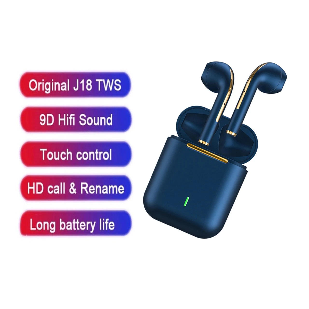 J18 TWS Wireless Earbuds - Bluetooth 5.3 Headphones with Noise Cancelling