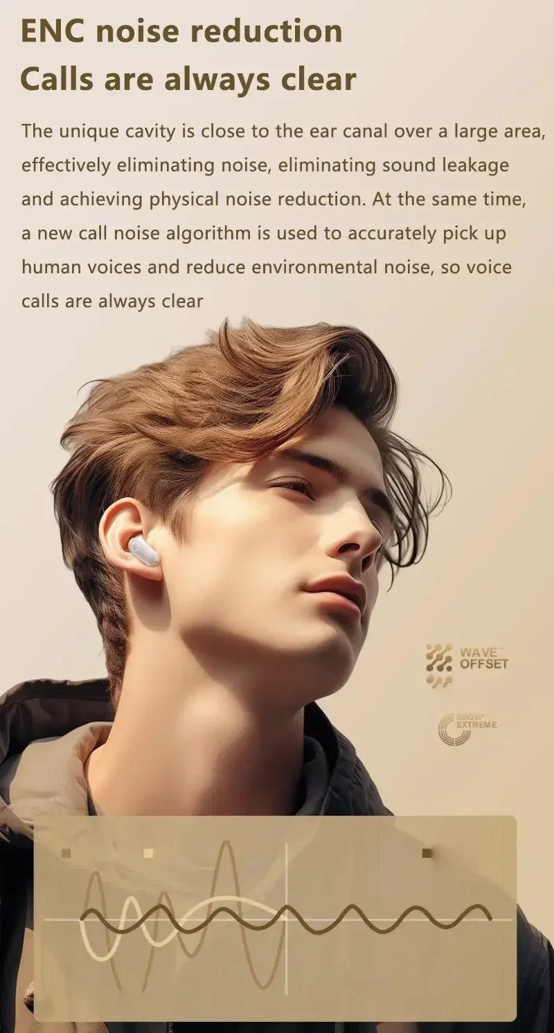 Mini TWS Earbuds - Bluetooth 5.3 with Active Noise Cancelling & 6H Battery Life