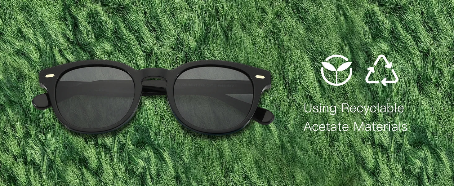 ZENOTTIC Round Polarized Sunglasses - Eco-Friendly Acetate Retro UV400 Protection