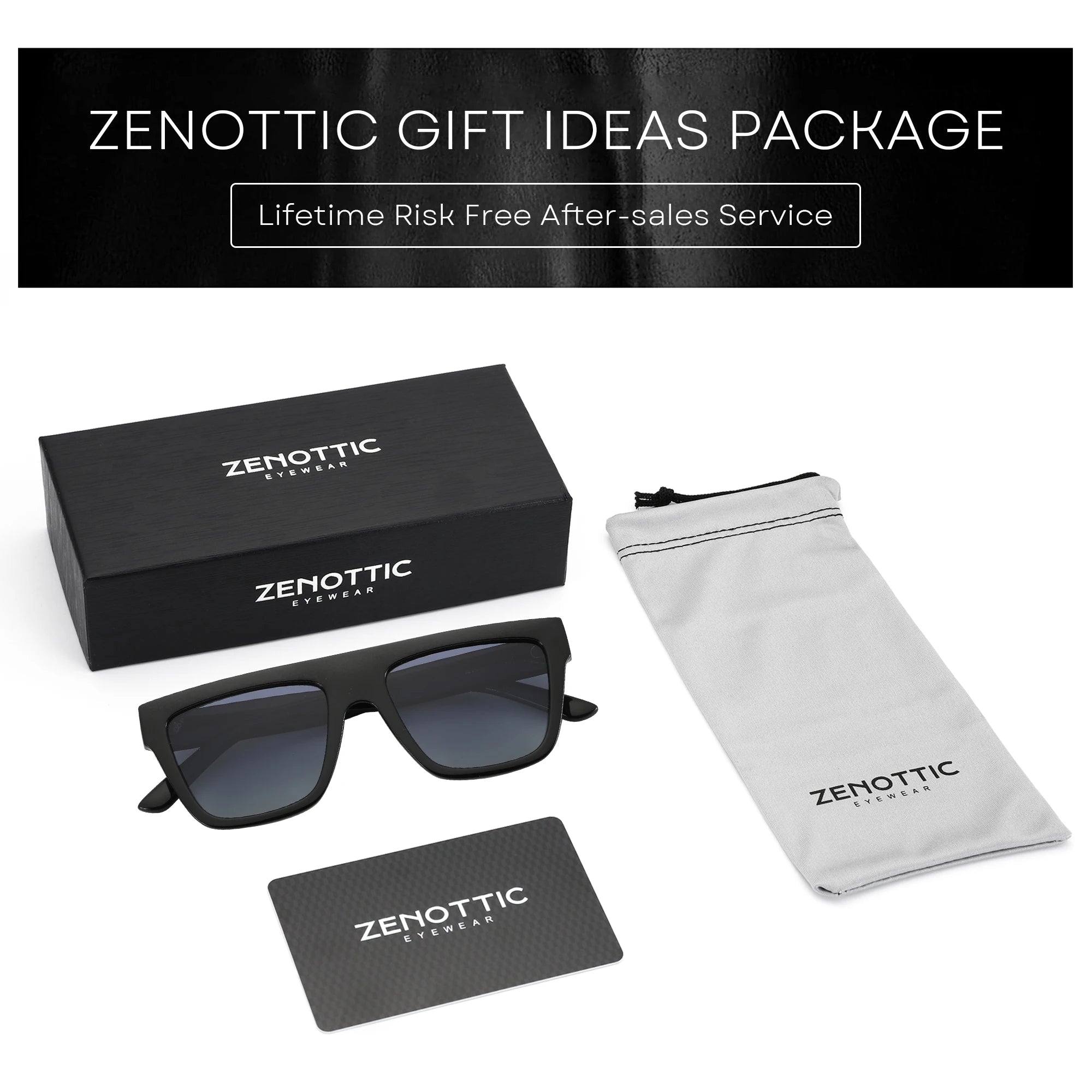 ZENOTTIC Designer 90's Style Square Polarized Sunglasses