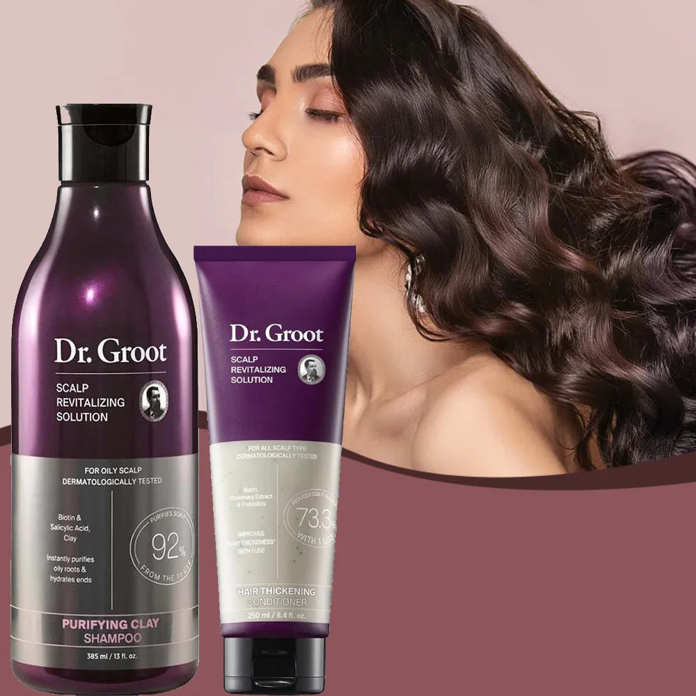 Dr. Groot Hair Loss Treatment Set (2-piece): nourishing purple shampoo and smoothing conditioner by Cedar & Moore