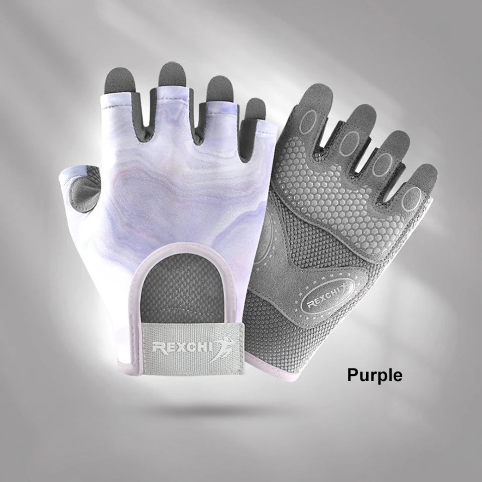 Half-Finger Workout Gloves - Shock-Absorbing Gym Gloves for Women & Men