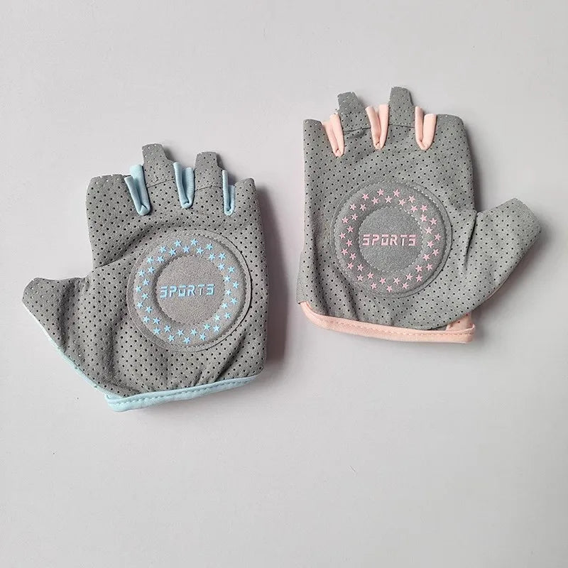 Women's Half-Finger Workout Gloves - Anti-Slip Grip for Gym, Yoga & Cycling