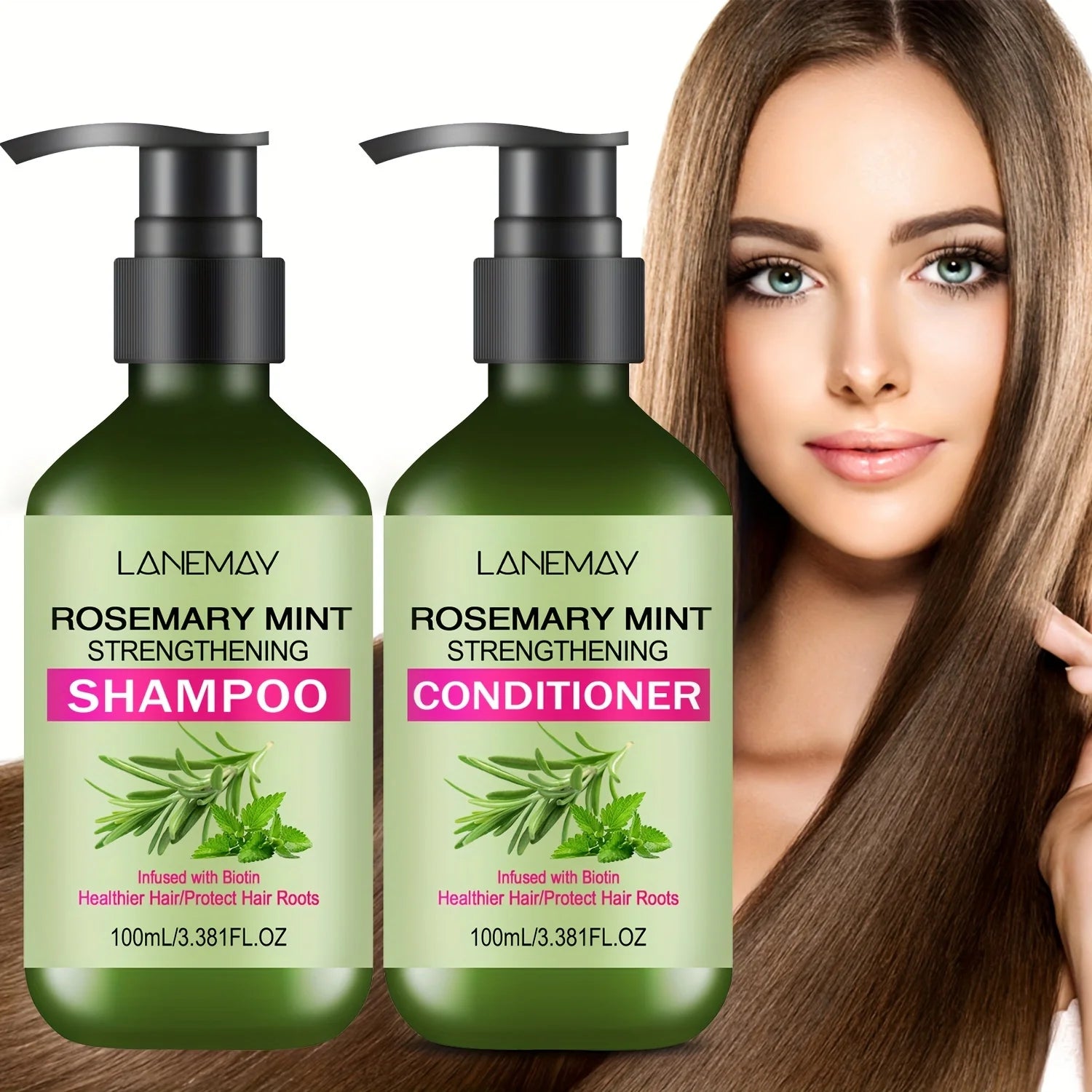 Rosemary Mint Strengthening Shampoo & Conditioner Set - Moisturizing Hair Treatment