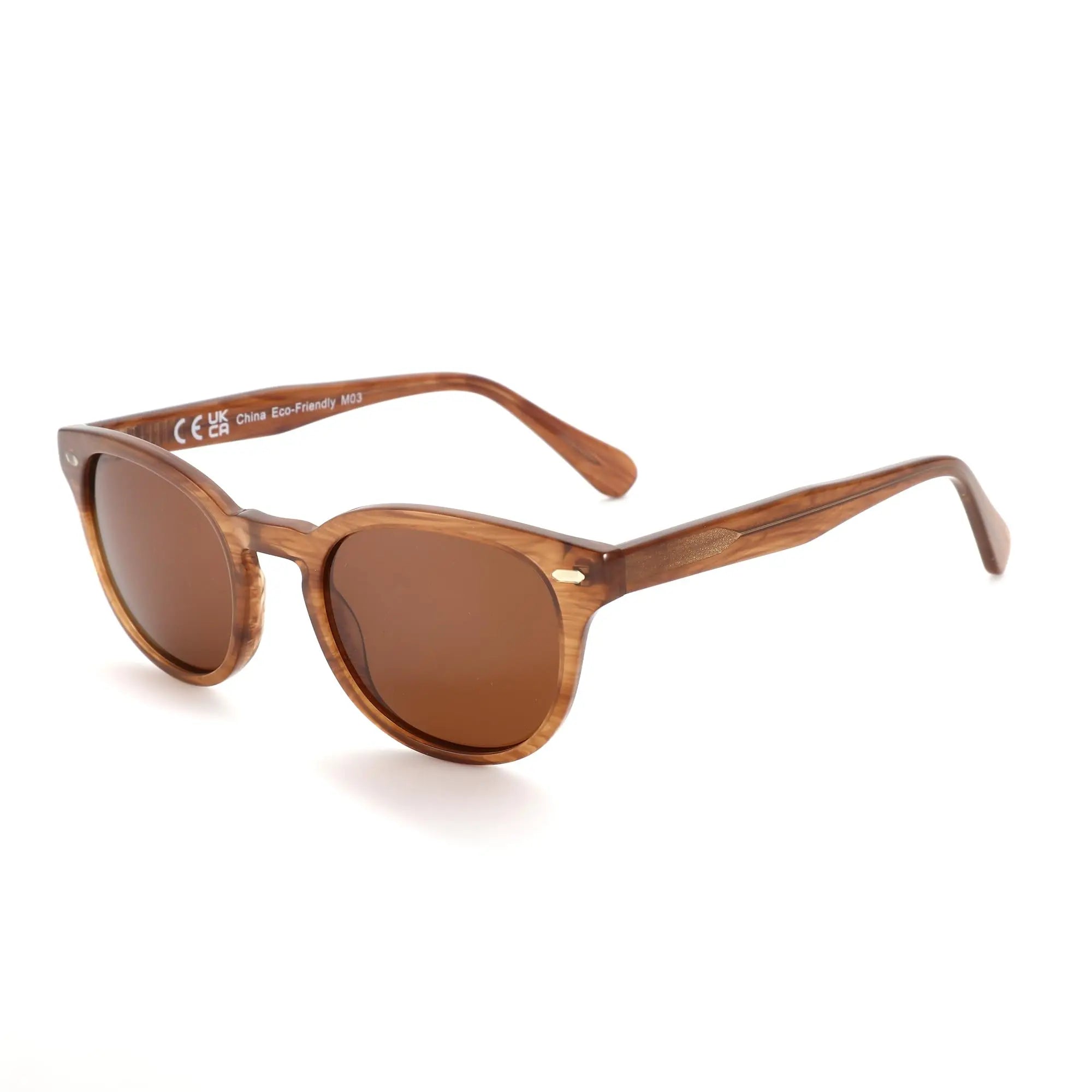 ZENOTTIC Round Polarized Sunglasses - Eco-Friendly Acetate Retro UV400 Protection
