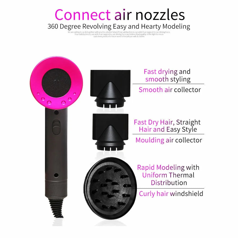 2000W Professional Hair Dryer - Hot & Cold Air with Diffuser & Negative Ion Technology