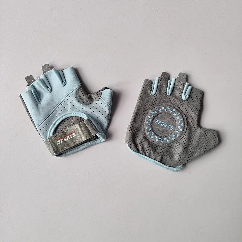 Women's Half-Finger Workout Gloves - Anti-Slip Grip for Gym, Yoga & Cycling