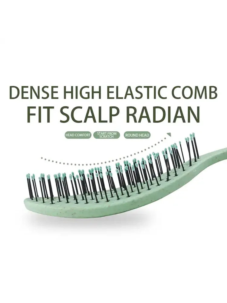 Wet & Dry Hair Detangling Brush - Massage Comb with Nylon Bristles for Curly Hair