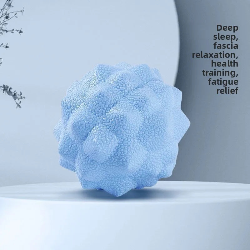 Textured Massage Ball by Cedar & Moore, blue dual-therapy ball for muscle relief and myofascial release