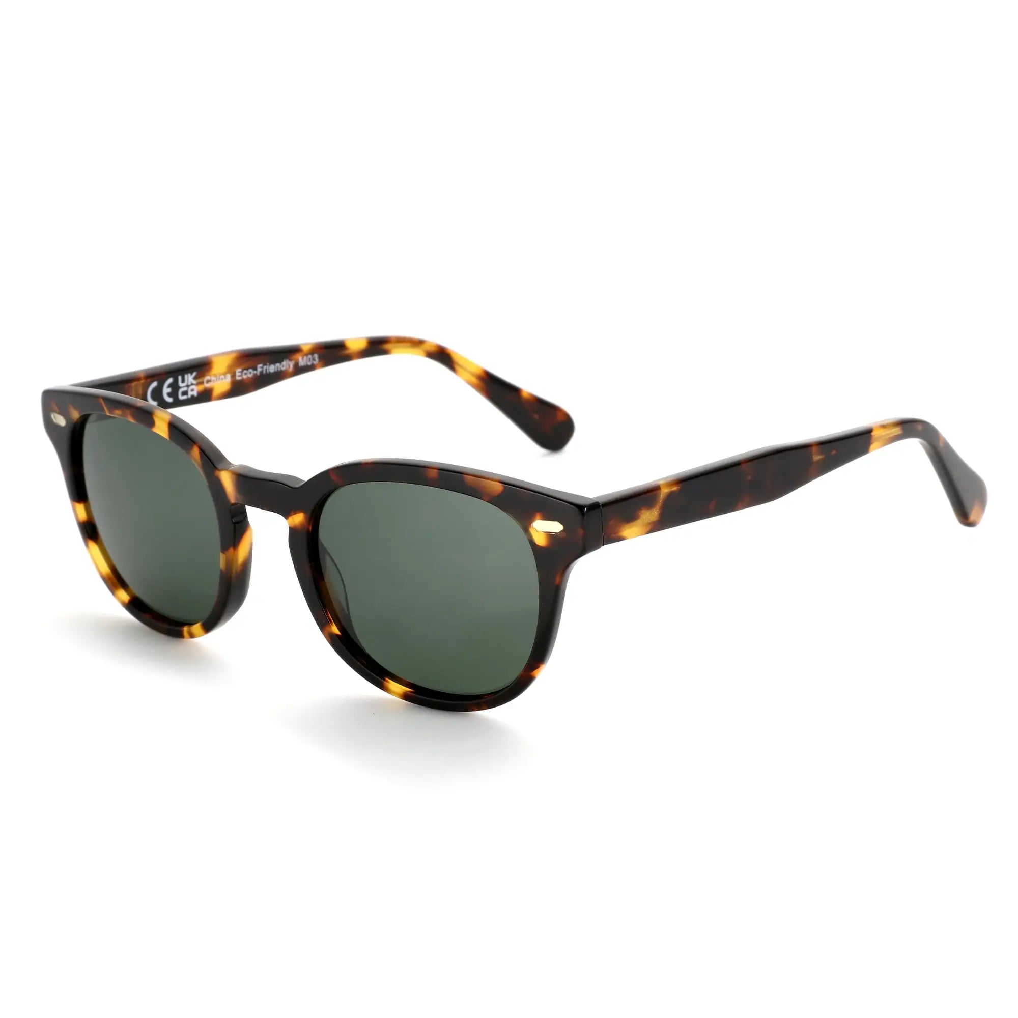 ZENOTTIC Round Polarized Sunglasses - Eco-Friendly Acetate Retro UV400 Protection