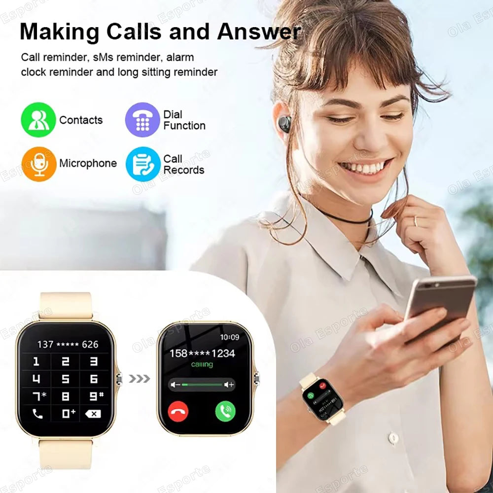 Smart Watch 2.01" HD Display with Bluetooth Calling & Custom Dials