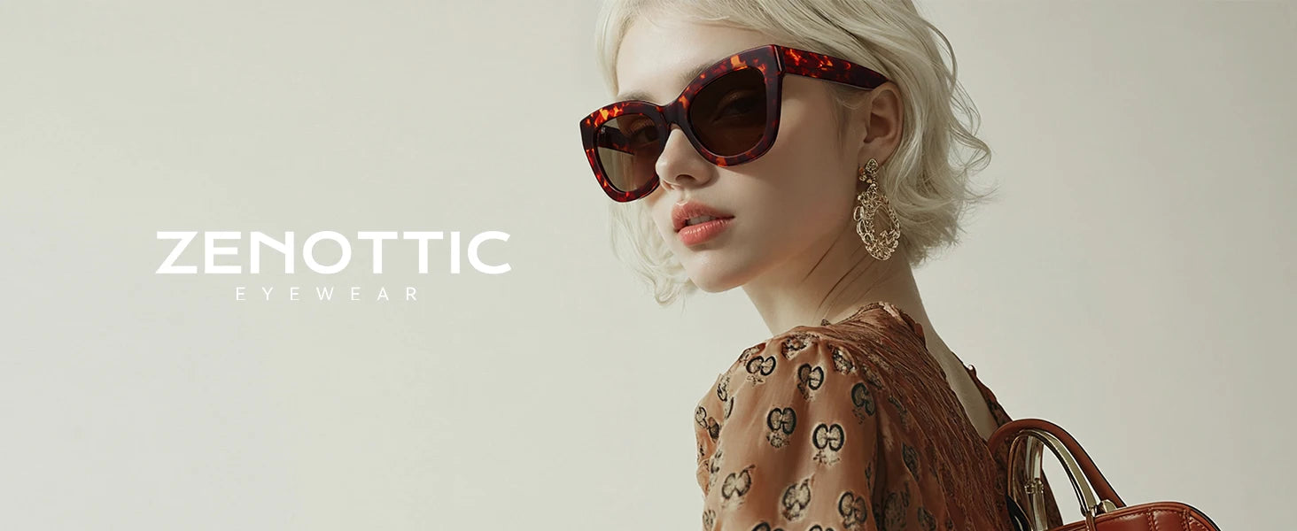 ZENOTTIC Trendy Polarized Retro Cat eye Sunglasses