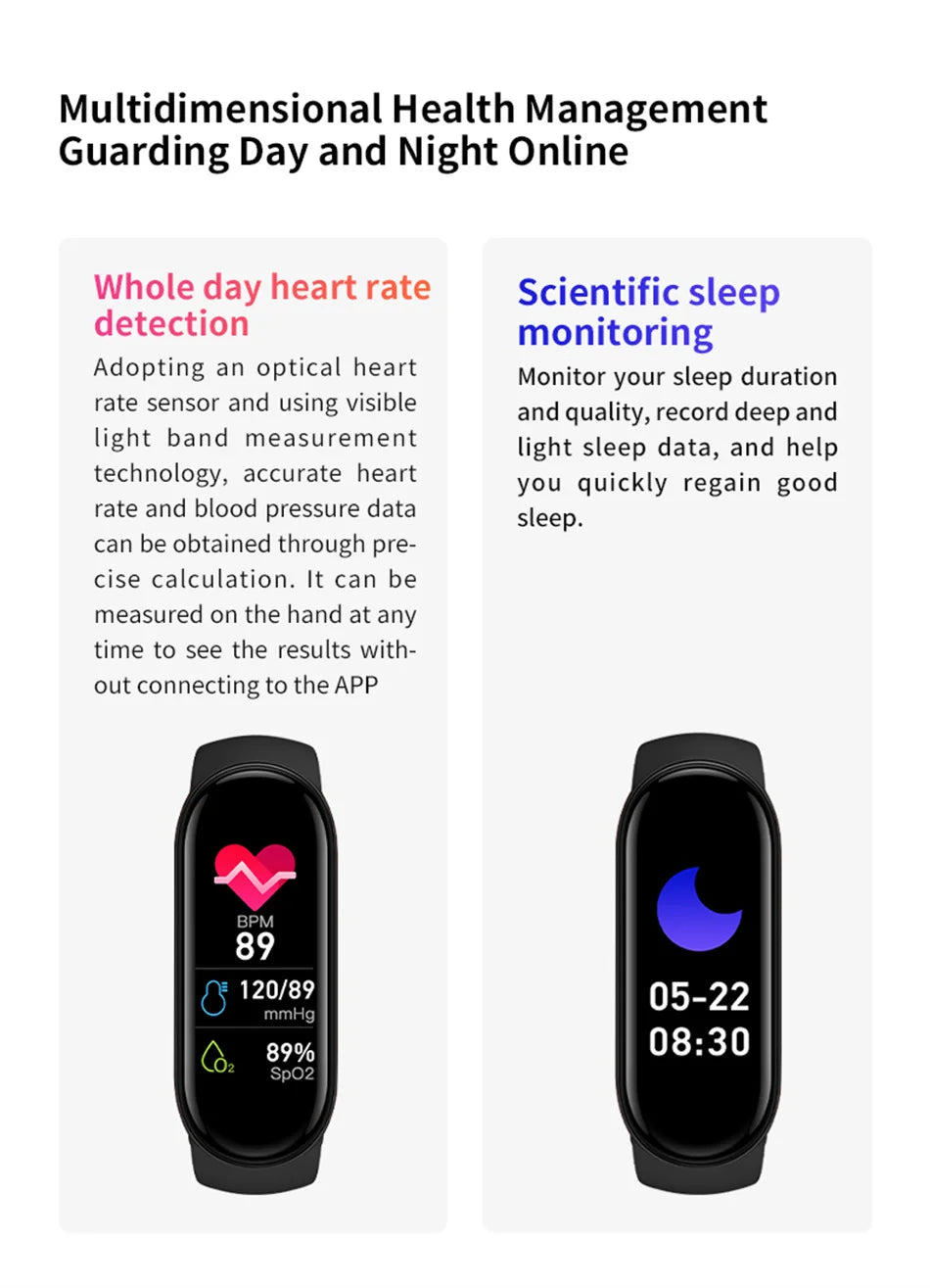 Smart Fitness Band - 1.14" AMOLED Display with 30-Day Battery & Health Tracking