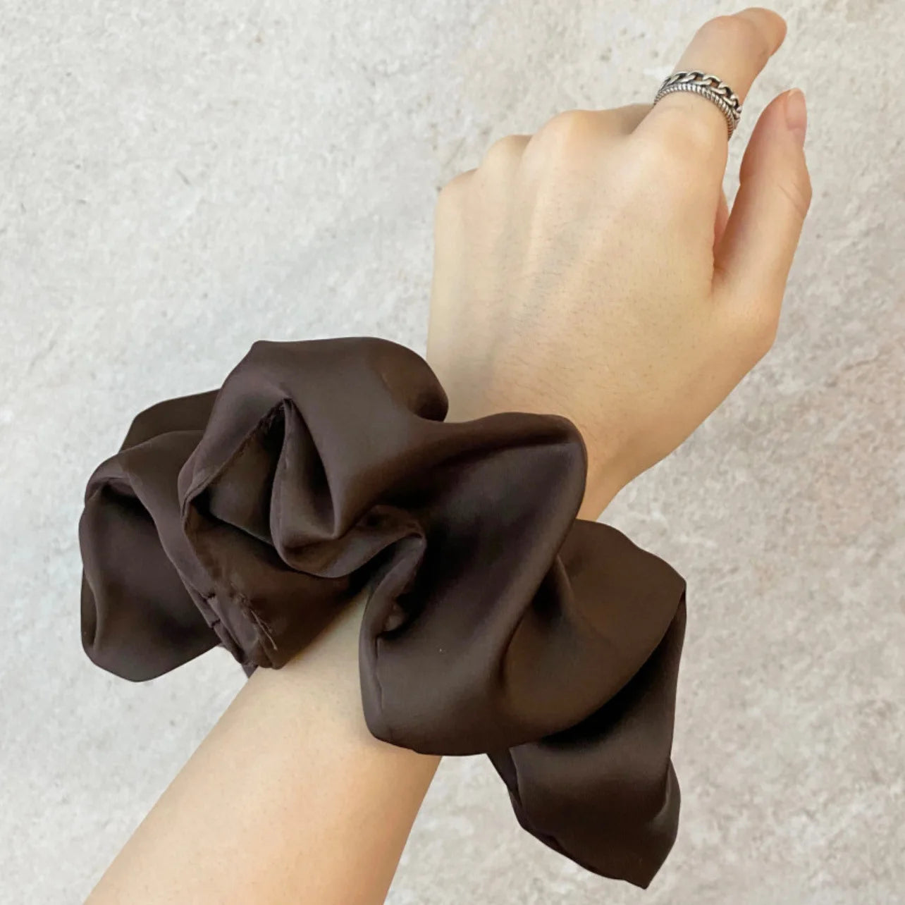 Fashion Oversized Silk Chiffon Scrunchies - Elastic Hair Ties for Women