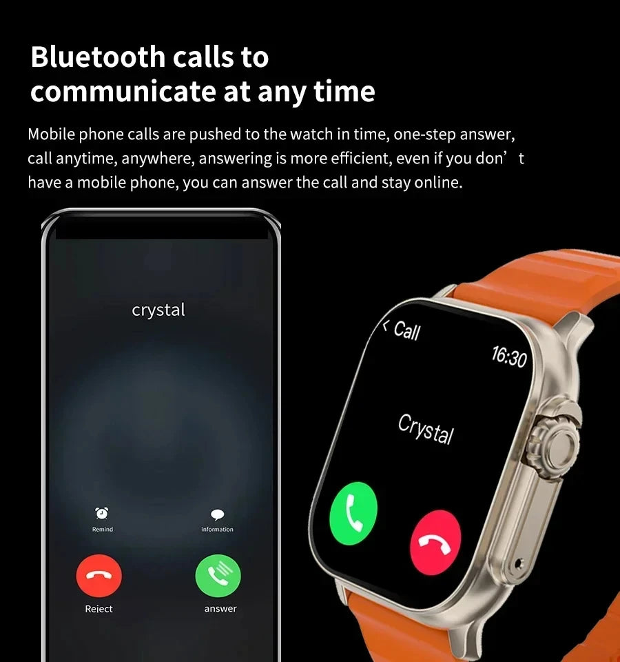 LAXASFIT Smartwatch - Bluetooth Talk Message Alert Heart Rate Monitor Sports Watch