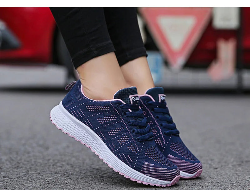Women's Breathable Mesh Walking Shoes - Lightweight Slip-On Athletic Sneakers