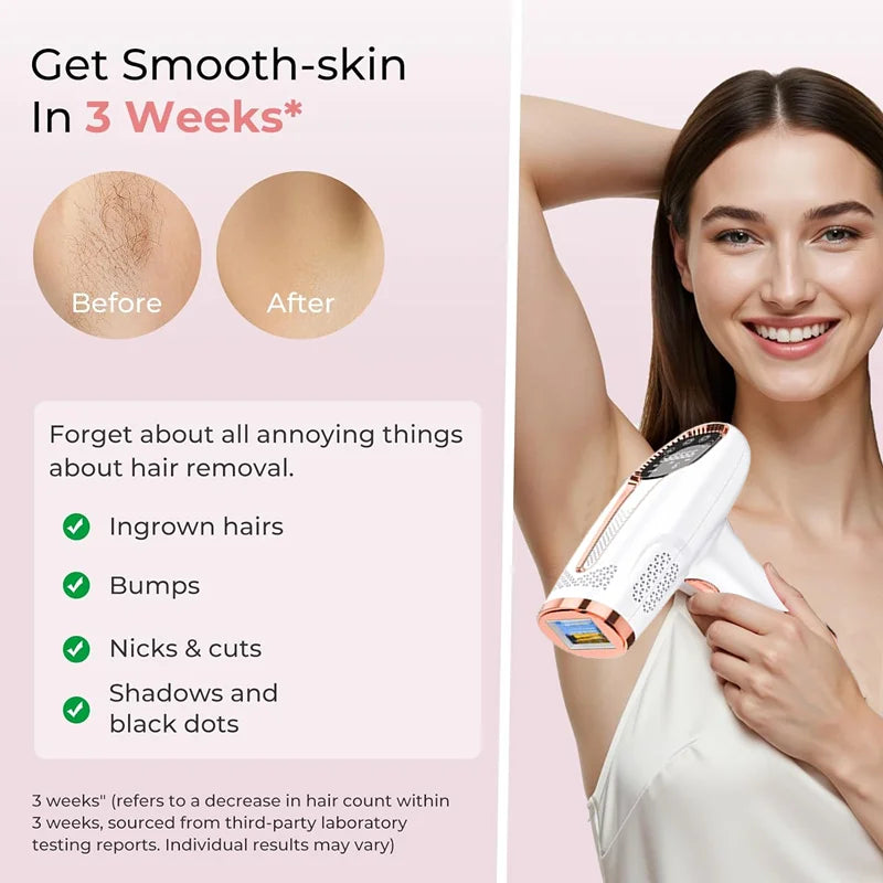 IPL Permanent Hair Removal Device - 999,999 Flashes Painless Laser Epilator for Women