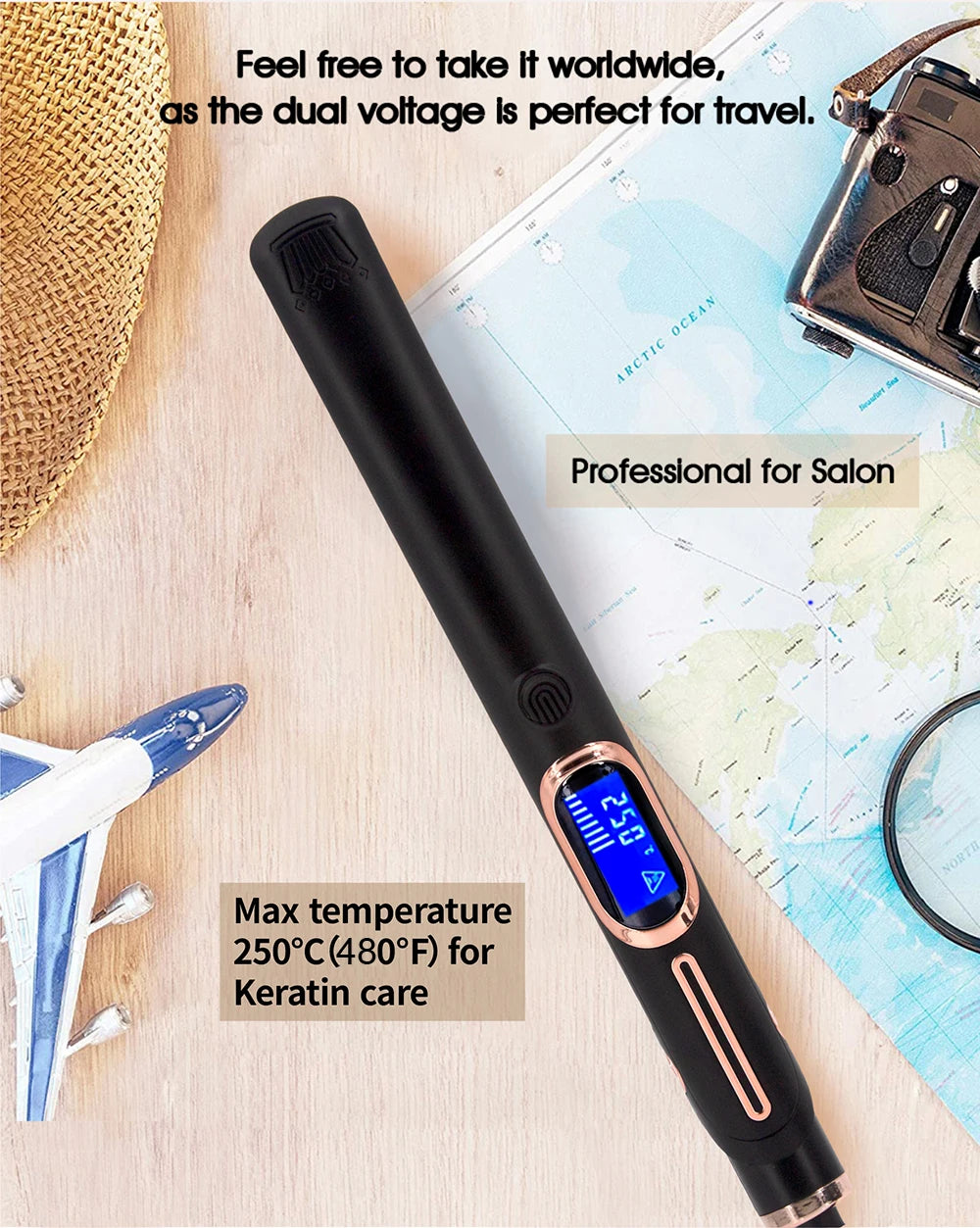 Professional Hair Straightener 1/1.5/2 Inch Plate Iron Dual Voltage