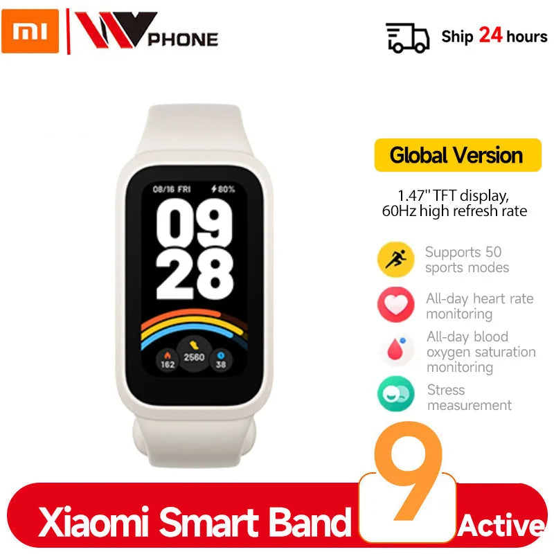 Smart Band 9 Active - 1.47" TFT Display with 18-Day Battery & 50 Fitness Modes