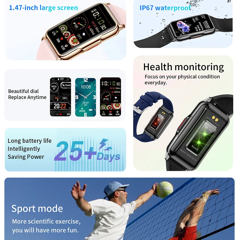 Android & IOS Smartwatch Heart Rate Monitoring Waterproof 20+Sport Modes