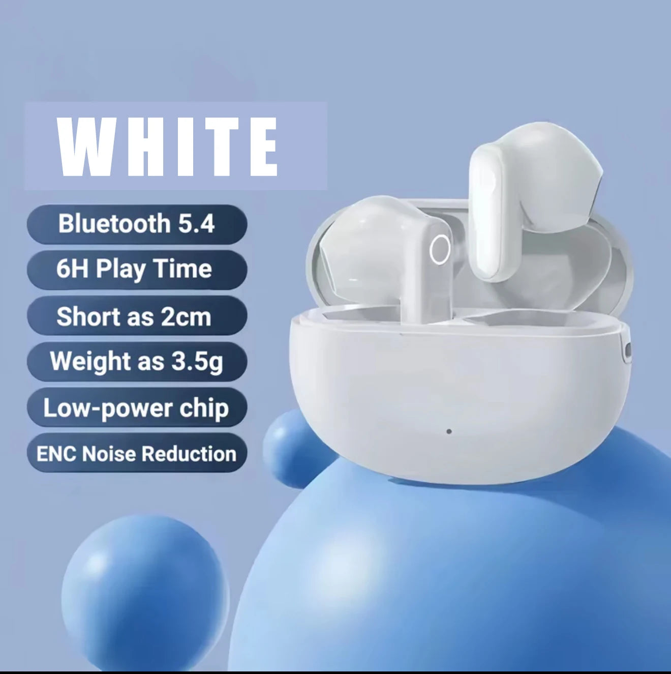 Mini TWS Earbuds - Bluetooth 5.3 with Active Noise Cancelling & 6H Battery Life
